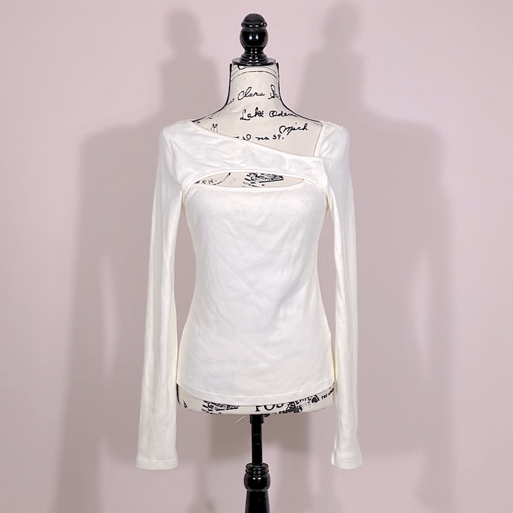 Citizens Of Humanity Iris Long Sleeve Cut Out Top In Cassia M
